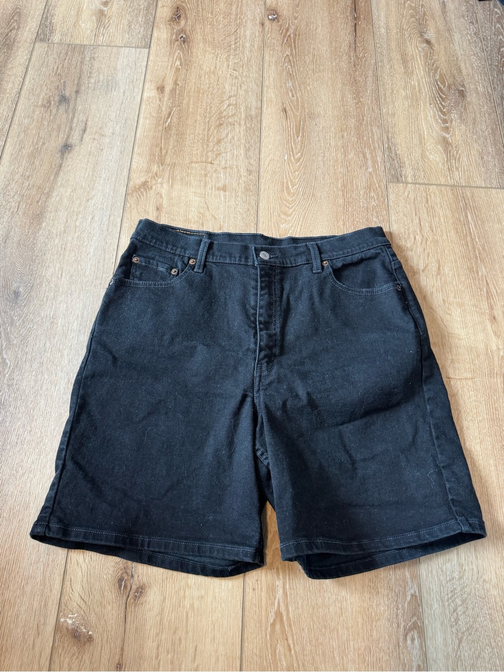 Vintage Levis 550 Black Jean Shorts Womens Size 14 Relaxed Fit